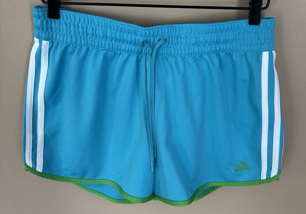 Women's Adidas Medium Teal Blue Pacer Woven Running Training Shorts